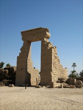 View of the Pro Pylon entrance to the Temple of Hathor courtyard