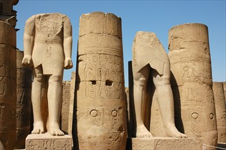 Sculptures of pharaohs and columns from Luxor