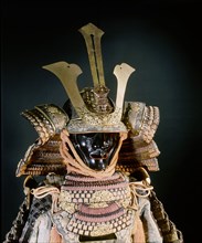Samurai armour (detail showing helmet and face mask