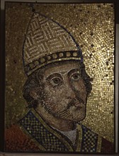 A fragment of a mosaic from the apse of Ecclesia Romana the first basilica of St Peter in the Vatican commissioned by Pope Innocent III (1198   1216)