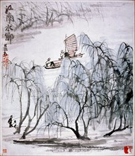 Painting by Li Ke jan: By the River in the South of the Country (hanging scroll)