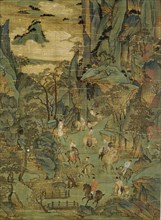 Detail of an anonymous painting The Flight of the Emperor Ming Huang to Shu