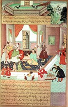 A 16th century illustration of a 14th century Persian story The History of the Mongols