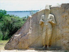 Statue of King Parakramabahu at Polonnaruwa, the second most ancient of Sri Lankas kingdoms