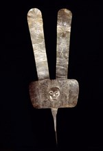 Two pronged silver diadem, originally part of an elaborate headdress