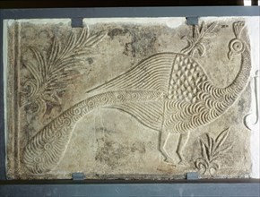 This relief carving of a peacock may have formed part of the decoration of a palace in Constantinople although the peacock was a religious symbol also