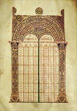 Illuminated canon tables to the Gospels