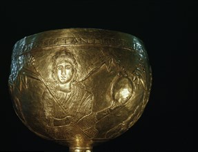 A Byzantine gold cup with personifications of the cities of Rome, Constantinople, Alexandria and Cyprus