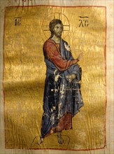 An illumination from a Byzantine manuscript depicting Jesus Christ