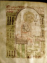 An illumination depicting St Matthew