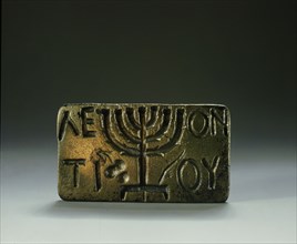 A Jewish or Christian bronze stamp