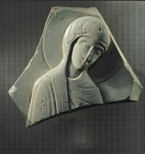 A fragment of a plaque with a representation of the Virgin Mary