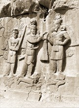 Relief depicting the crowning ceremony of Ardasir I and his son Shapur I