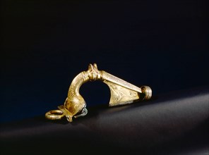 Silver gilt fibula (a type of brooch)