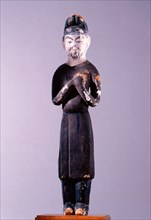 Painted tomb model of a male figure