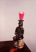Candlestick made from Oribe type pottery