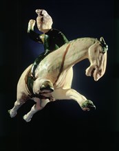 Tomb model illustrating polo playing