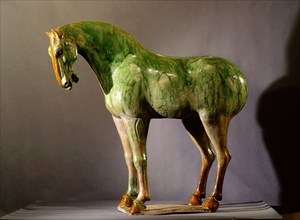 Green glazed tomb figure of a Ferghana horse