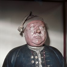 A life size portrait bust of Captain Zacharias Allewelt of the Danish Asian Companys frigate Kongen af Danemark