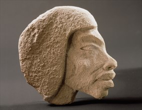 Relief ouline profile of Nubian face
