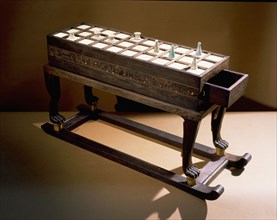 Ebony game box with stand from the burial of Tutanhkamun