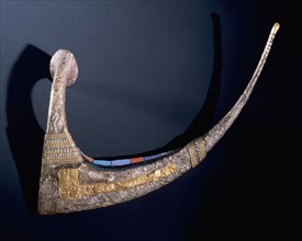 Ceremonial sickle sheathed in gold and electrum