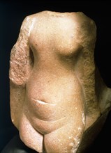 Quartzite torso of a woman in Amarna style