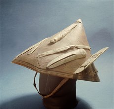Sea hunters hat made from a single piece of birch bark that protected the eyes from the Arctic sun
