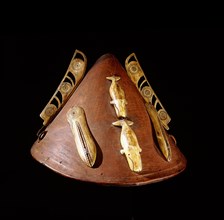 Sea hunters hat made from a single piece of birch bark that protected the eyes from the Arctic sun