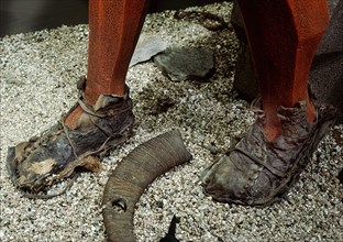 Worn out moccasins preserved in the dry soil of Hogup cave had been patched before being discarded about 1500 years ago