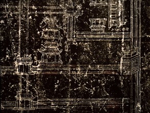 The layout of the Temple to Confucius (detail): a rubbing taken from a stele in the Forest of Steles, Xian