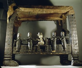 European style chairs adorned with scenes of daily life were important symbols of chiefly prestige among the Chokwe