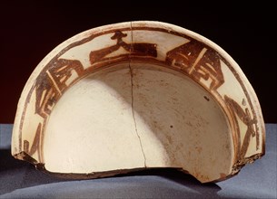 Fragment of pottery  with  a  design which is  probably the only existing representation of an early North American Indian dwelling