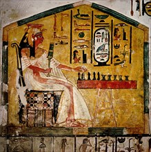 Wall painting from the tomb of Nefertari: the Queen playing senet