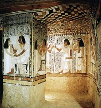 The pillared hall of the tomb of Sennefer, mayor of Thebes