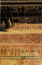 View of the ceiling of the sarcophagus hall in the tomb of Seti I, with the list of the Northern Constellations and stars
