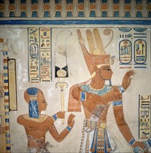 A detail of a wall painting in the tomb of Amen hor khepeshef