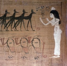 A detail of a vignette from the Book of the Dead of Lady Cheritwebeshet
