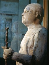 Probably the most celebrated private statue of the Old Kingdom, this wooden statue of Ka Aper, also known as Sheikh el Beled (Headman of the Village), portrays a corpulent ageing man with an expressiv...