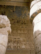 Relief from the Second Court depicting priests in procession during the festival of Min