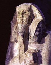A statue of King Zoser from the temple next to the Step Pyramid at Saqqara