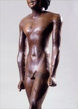 A statue of Meryre haishtef which has been carved from a single piece of ebony