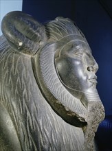 Granite portrait sphinx of Amenemhat III, perhaps from the temple of Bastet at Bubastis