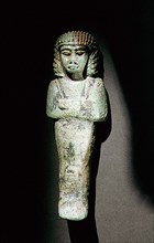 A faience overseer shabti from the burial of Takeloth II