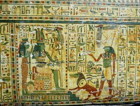 Detail from coffin of Nespawershepi, chief scribe of the Temple of Amun