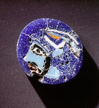 Glass cane segment, possibly depicting a Mediterranean foreigner