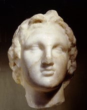 Sculpted portrait head of Alexander the Great as a benign deity