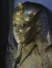 Head of silver coffin of Psusennes I from the royal necropolis at Tanis