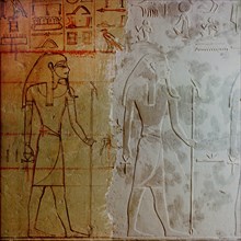Relief decorations in the burial hall from the Tomb of Horemheb