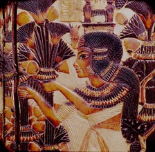 The lid of a casket of Tutankhamun